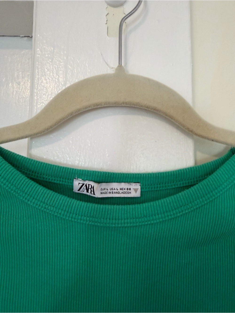 Zara Basic Rib Tank Top Green - Picture 5 of 6